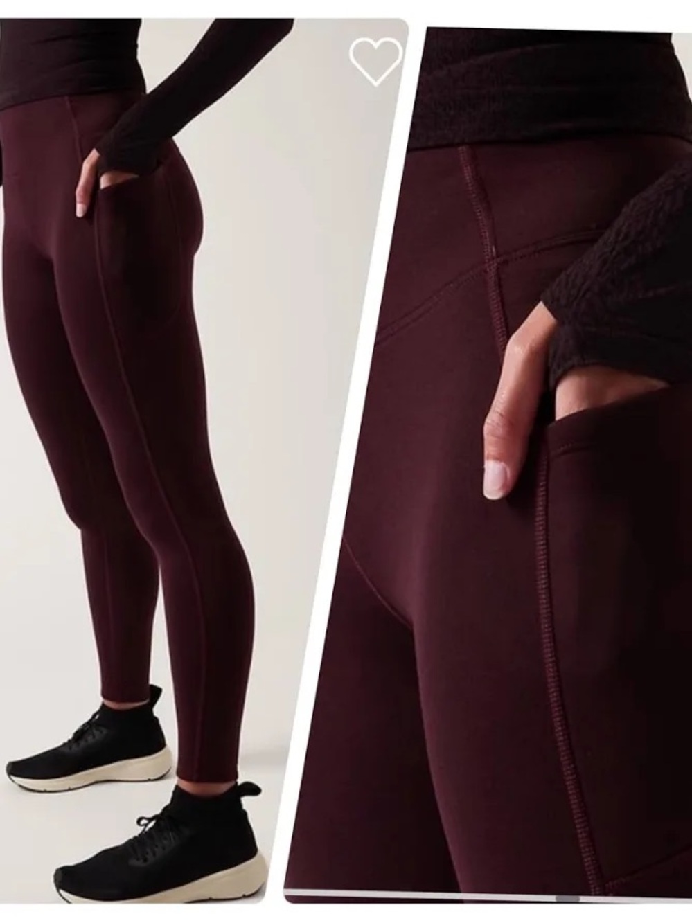 NWT Athleta Altitude Stash Polartech Power Stretch Tights in Size M